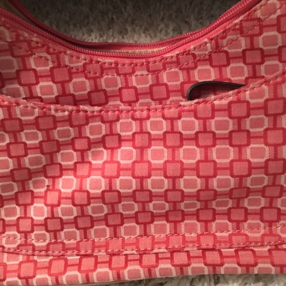 Nine West small handbag in coral, cream, and tan. - Picture 2 of 7